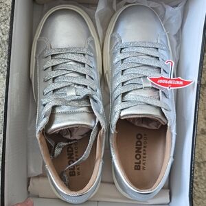 Blondo Metallic Silver Waterproof Sneakers